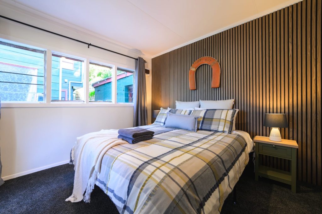 Bedroom in the one-bedroom unit