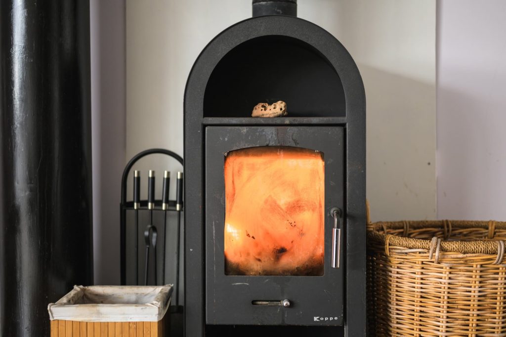 The wood burner in Fantail