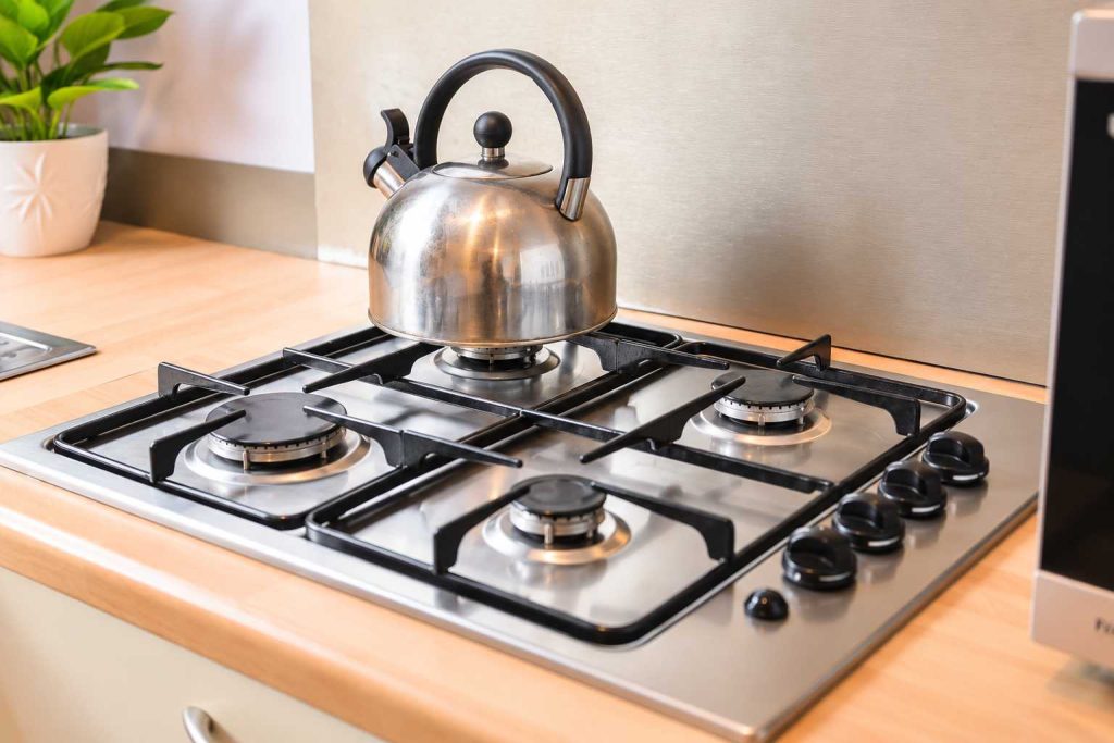 Kettle on the gas hob